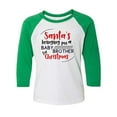 thumbnail image 1 of Christmas Baby Brother for Christmas Youth Baseball Tee-Green-Small, 1 of 4