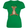 thumbnail image 1 of Christmas Baby Deer Fawn Juniors Soft T Shirt Irish Green 2XL, 1 of 1