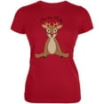 thumbnail image 1 of Christmas Baby Deer Fawn Juniors Soft T Shirt Red SM, 1 of 1