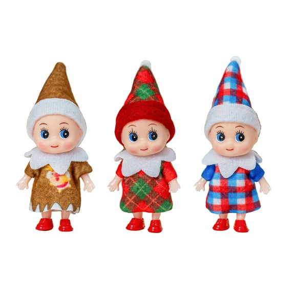 Christmas Baby Elf Dolls | Christmas Miniature Elf Decoration | Baby Doll On the Shelf for Christmas Party Decor