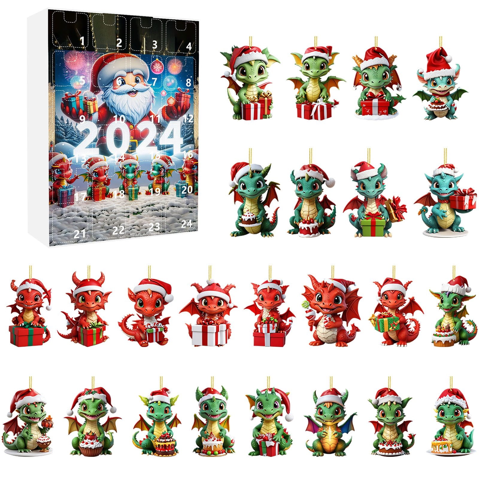 Christmas Baby Flying Dragon Advent Calendar with 24 Baby Dinosaur Christmas Baby Flying Dragon Advent Calendar with 24 Baby Dinosaur