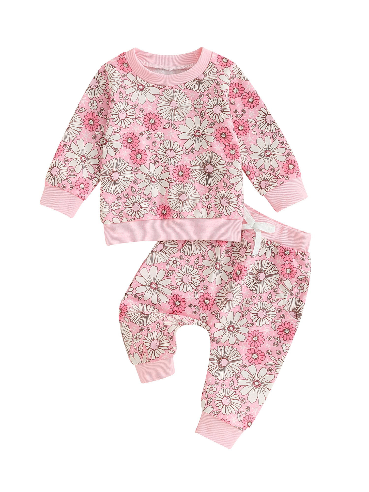 Christmas Baby Girl Fall Outfits Santa Claus Print Long Sleeve