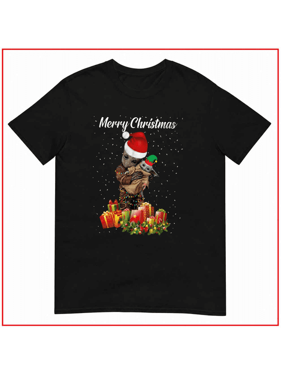 Christmas Baby Groot Baby Yoda Cute Sci Fi Festive Holiday Unisex T Shirt V16482 Size S- 5XL