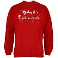 thumbnail image 1 of Christmas Baby it's Cold Outside Script Snowflakes Mens Sweatshirt Red MD, 1 of 1