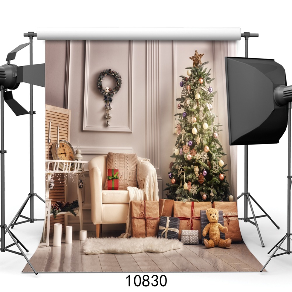 Christmas Backdrop Tree Toys Photography Background Vinyl Cloth ...