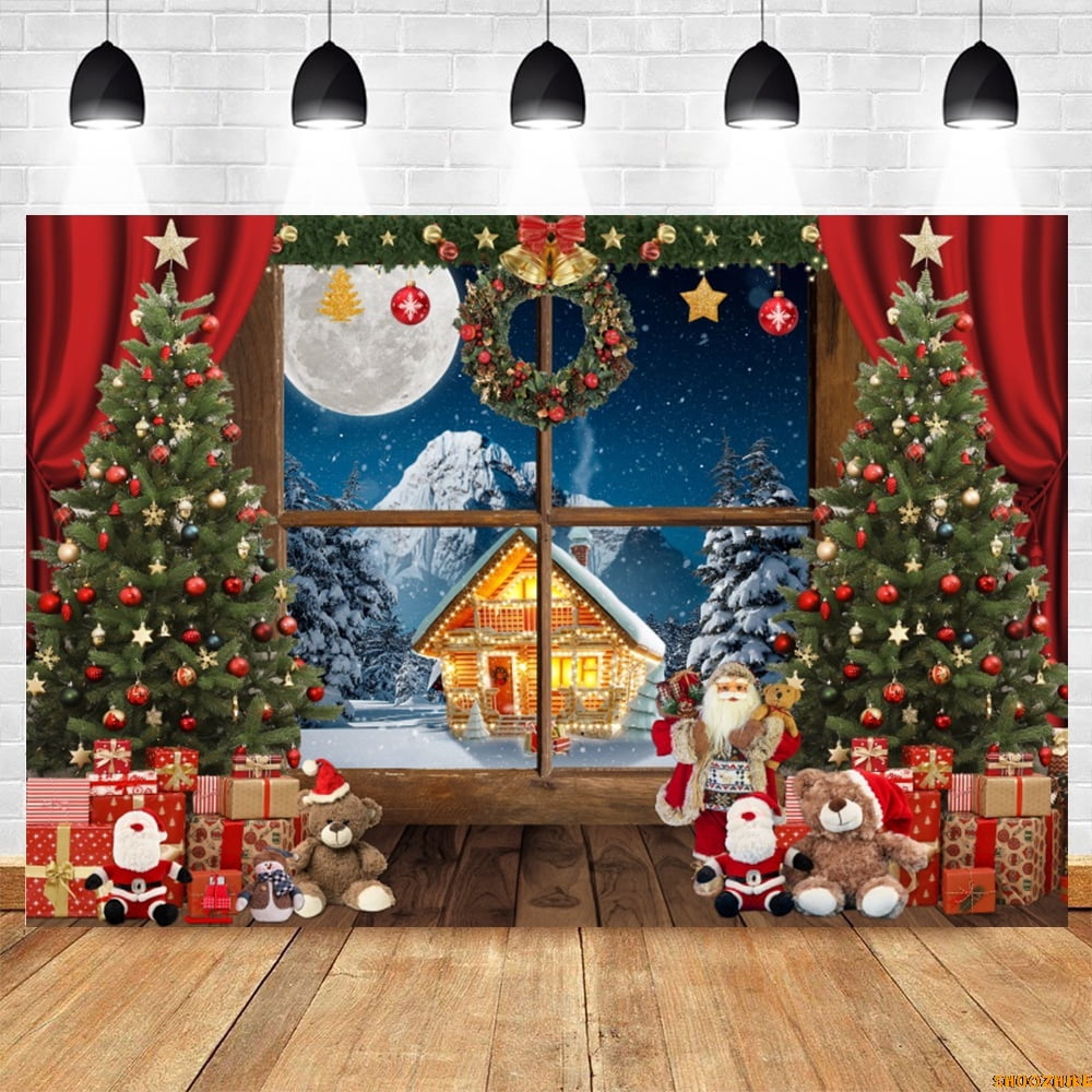 Christmas Backdrop for Photography Interior Xmas Winter Fireplace ...