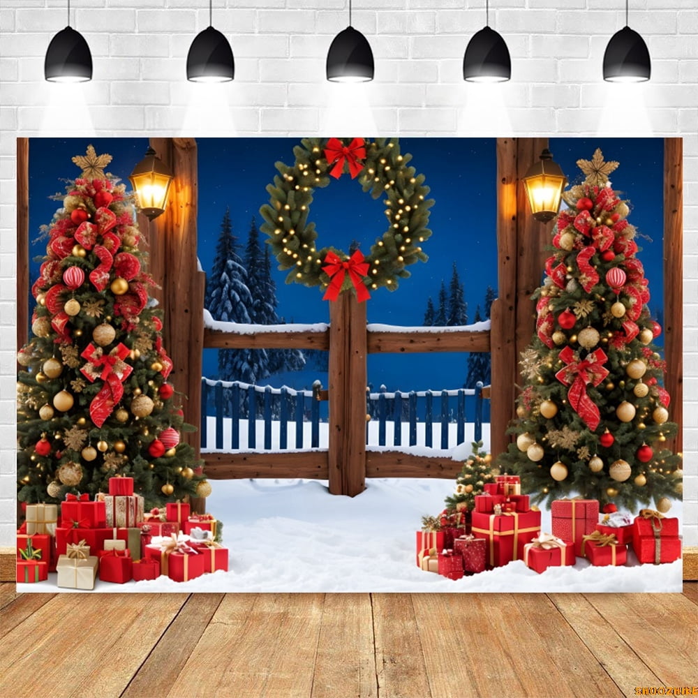 Christmas Backdrop for Photography Interior Xmas Winter Fireplace ...