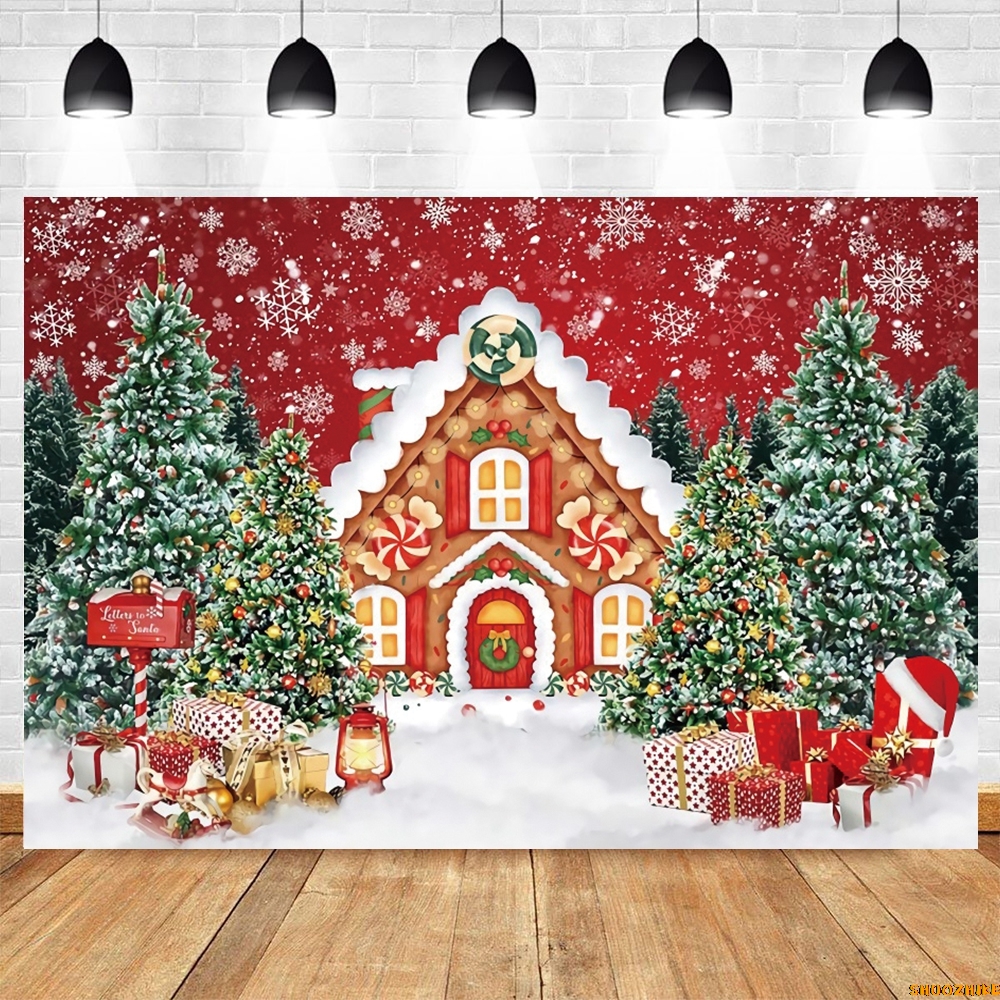 Christmas Backdrop for Photography Interior Xmas Winter Fireplace ...