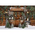 Christmas Backdrop for Photography Xmas Gifts Tree Fireplace Bear Shop