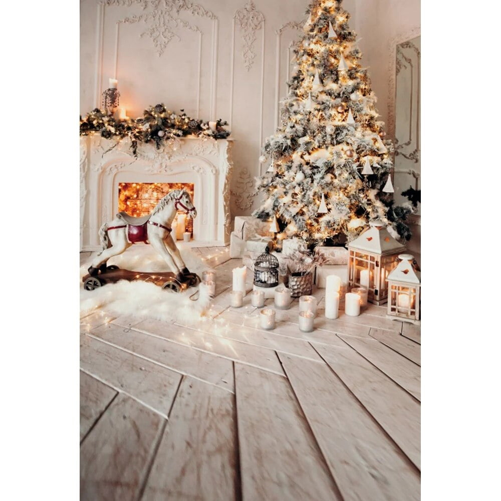 Christmas Backdrops Photography Tree Fireplace Baby Gift Portrait ...