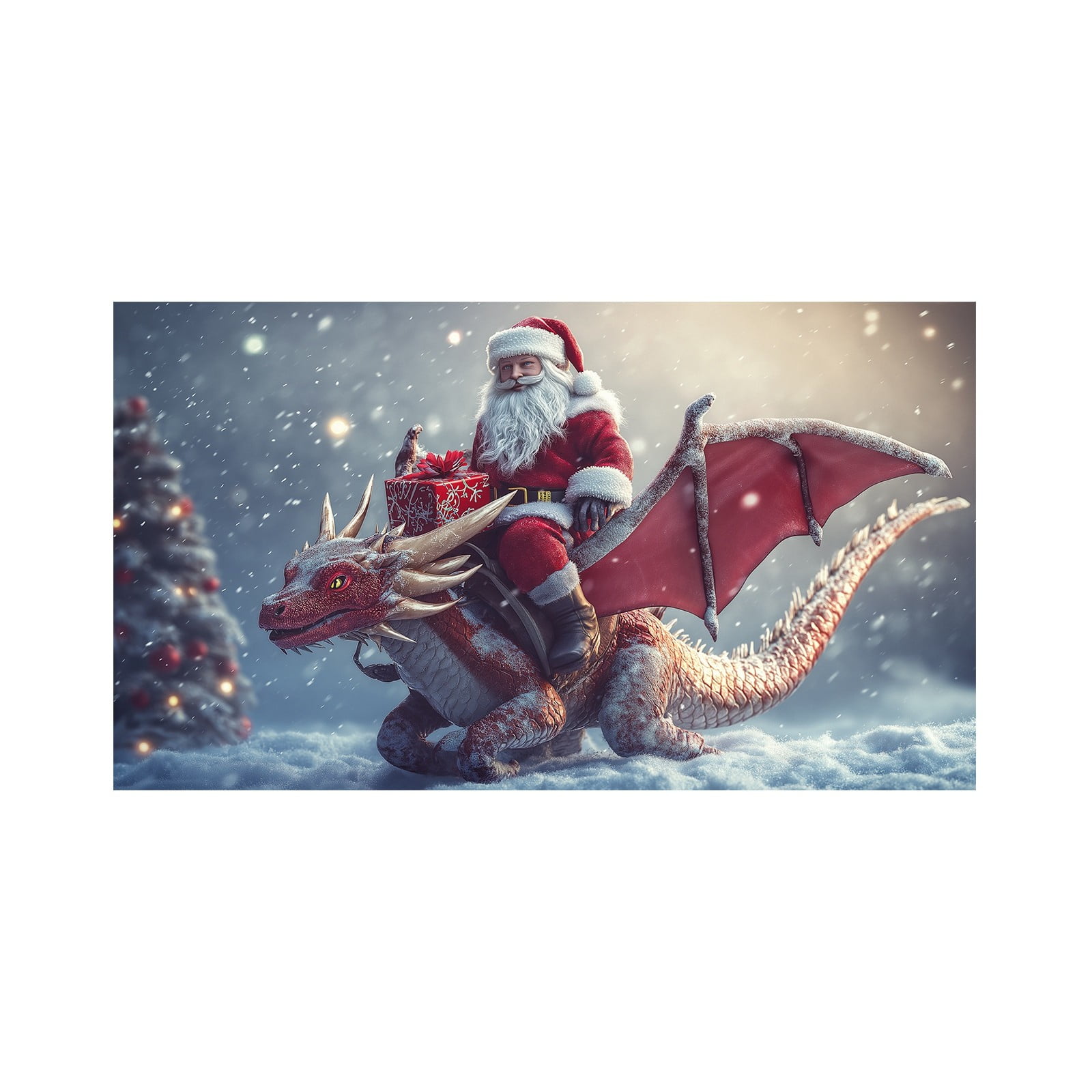 Christmas Background Cloth Santa Riding Baby Background Classic