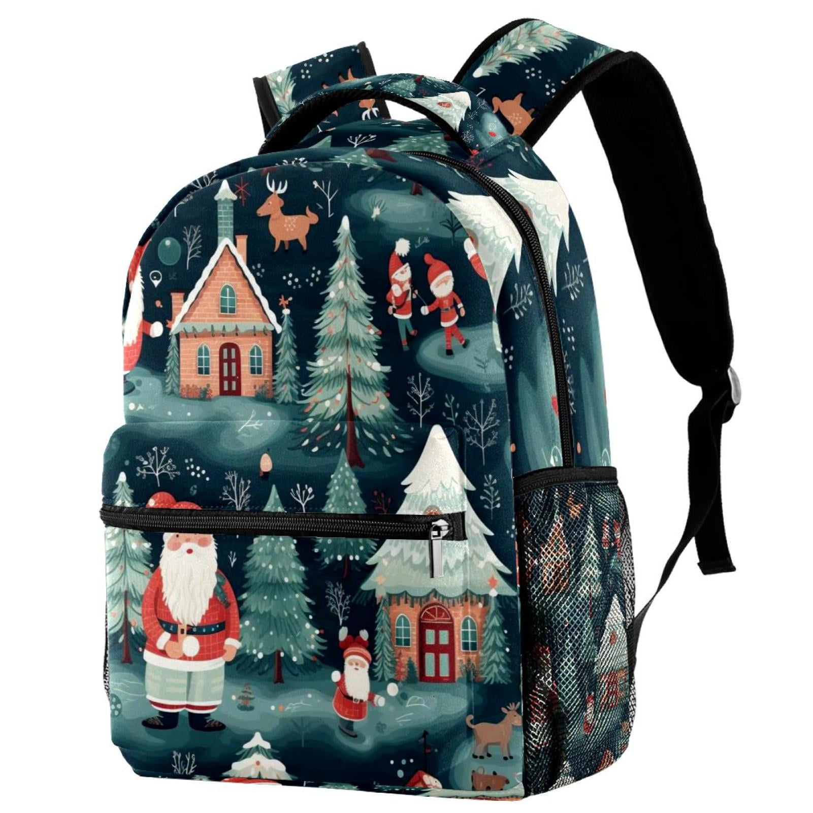 Santa backpack, Unisex Casual Shoulder Backpack, custom bag, School bag, gift for her, gift for him, retailer gifts, Christmas