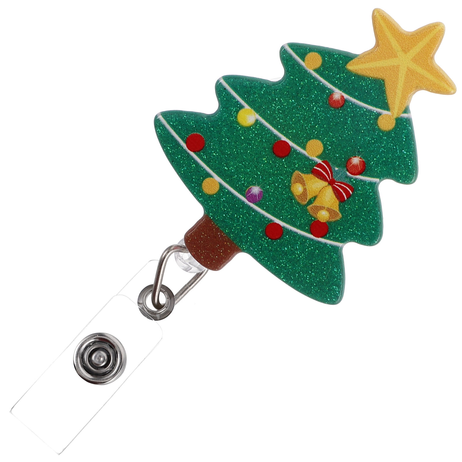 12 Pcs Christmas Badge Reels - Felt Retractable ID Holders With Alligator Clip, Holiday Designs