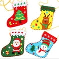 thumbnail image 1 of Christmas Bag Craft Kit 4 Kits Christmas Sock-Shape Bag Craft Kits Kids Sewing Kit DIY Candy Gift Bag Decoration, 1 of 7