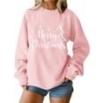 thumbnail image 1 of Christmas Baggy Sweatshirts for Women Xmas Printed Dropped Long Sleeve Fashion Graphic Holiday Pullover Tops (L, Pink #B), 1 of 5