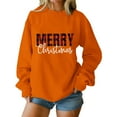 thumbnail image 1 of Christmas Baggy Sweatshirts for Women Xmas Printed Dropped Long Sleeve Fashion Graphic Holiday Pullover Tops (XL, Orange #A), 1 of 5