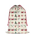 thumbnail image 1 of Christmas Bags Drawstring,Beige Christmas Santa and Train Pattern Large Xmas Christmas Gift Bags,Reusable for Xmas and New Year Party Favors and Supplies,27.6" X 19.7", 1 of 6