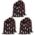 thumbnail image 1 of Christmas Bags Drawstring,Black and Pink Christmas Tree Pattern Large Xmas Christmas Gift Bags,Reusable for Xmas and New Year Party Favors and Supplies,27.6" X 19.7", 1 of 5