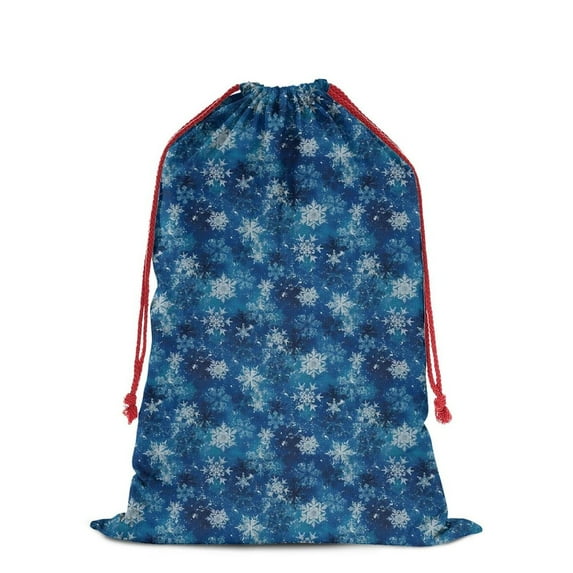 Christmas Bags Drawstring,Blue Christmas Snowflake Pattern Large Xmas Christmas Gift Bags,Reusable for Xmas and New Year Party Favors and Supplies,27.6" X 19.7"
