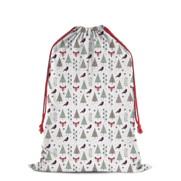 Christmas Bags Drawstring,Christmas Forest Pattern Large Xmas Christmas Gift Bags,Reusable for Xmas and New Year Party Favors and Supplies,27.6" X 19.7"