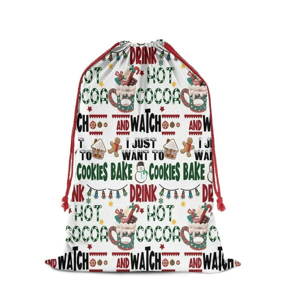 Christmas Bags Drawstring,Multicolor Christmas Pattern Large Xmas Christmas Gift Bags,Reusable for Xmas and New Year Party Favors and Supplies,27.6" X 19.7"