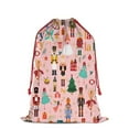 thumbnail image 1 of Christmas Bags Drawstring,Pink Christmas Nutcracker Pattern Large Xmas Christmas Gift Bags,Reusable for Xmas and New Year Party Favors and Supplies,27.6" X 19.7", 1 of 6