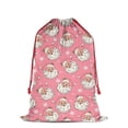 thumbnail image 1 of Christmas Bags Drawstring,Pink Christmas Santa Pattern Large Xmas Christmas Gift Bags,Reusable for Xmas and New Year Party Favors and Supplies,27.6" X 19.7", 1 of 6