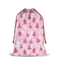thumbnail image 1 of Christmas Bags Drawstring,Pink Christmas Tree Pattern Large Xmas Christmas Gift Bags,Reusable for Xmas and New Year Party Favors and Supplies,27.6" X 19.7", 1 of 6