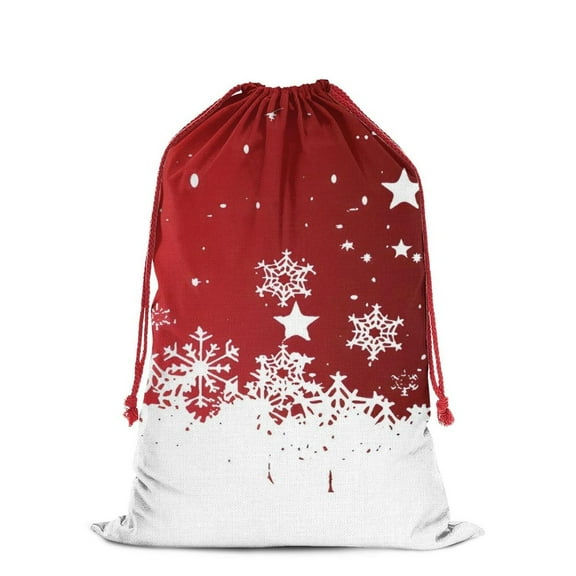 Christmas Bags Drawstring,Red Christmas Snowflake Pattern Large Xmas Christmas Gift Bags,Reusable for Xmas and New Year Party Favors and Supplies,27.6" X 19.7"
