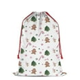 thumbnail image 1 of Christmas Bags Drawstring,White Christmas Gingerbread Man Pattern Large Xmas Christmas Gift Bags,Reusable for Xmas and New Year Party Favors and Supplies,27.6" X 19.7", 1 of 6