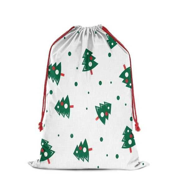 Christmas Bags Drawstring,White Christmas Tree Pattern Large Xmas Christmas Gift Bags,Reusable for Xmas and New Year Party Favors and Supplies,27.6" X 19.7"