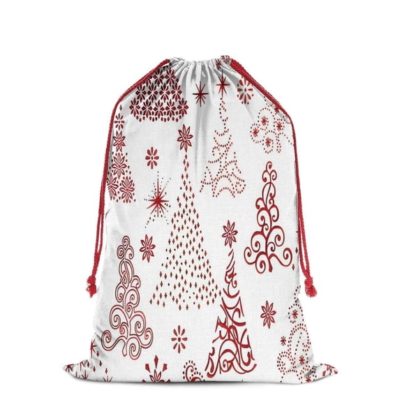 Christmas Bags Drawstring,White Christmas Tree Pattern Large Xmas Christmas Gift Bags,Reusable for Xmas and New Year Party Favors and Supplies,27.6" X 19.7"