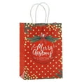 thumbnail image 1 of Christmas Bags For Gifts, Canvas Christmas Gift Bag, Small Size Kraft Paper Bags with Handle for Holiday Gifts 8.3"x5.9"x3.14", 1 of 6