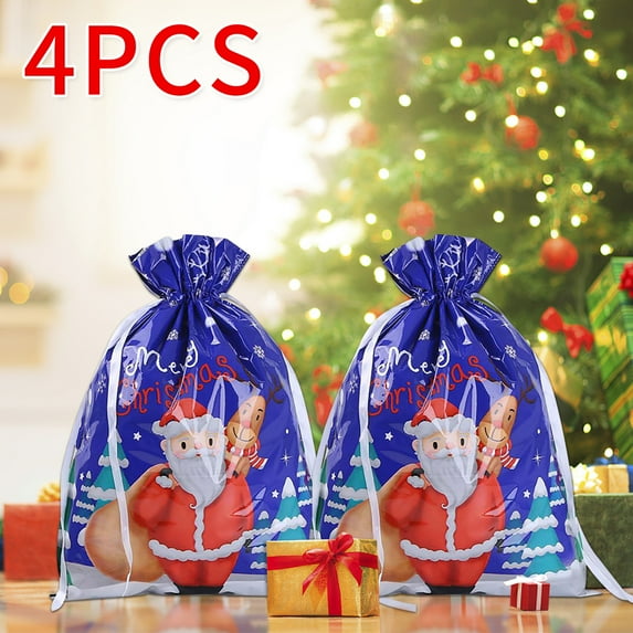 Christmas Bags Hwkond Christmas Gift Bag Drawstring Gift Bag Christmas Aluminum Foil Bag Christmas Gift Bag