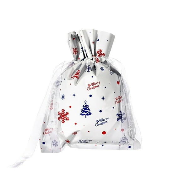 Christmas Bags Hwkond Drawstring Christmas Gift Bag Candy Party Santa Snowman Wrapping Bag Plastic Bag