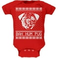 thumbnail image 1 of Christmas Bah Hum Pug Red Soft Baby One Piece - 18 month, 1 of 1