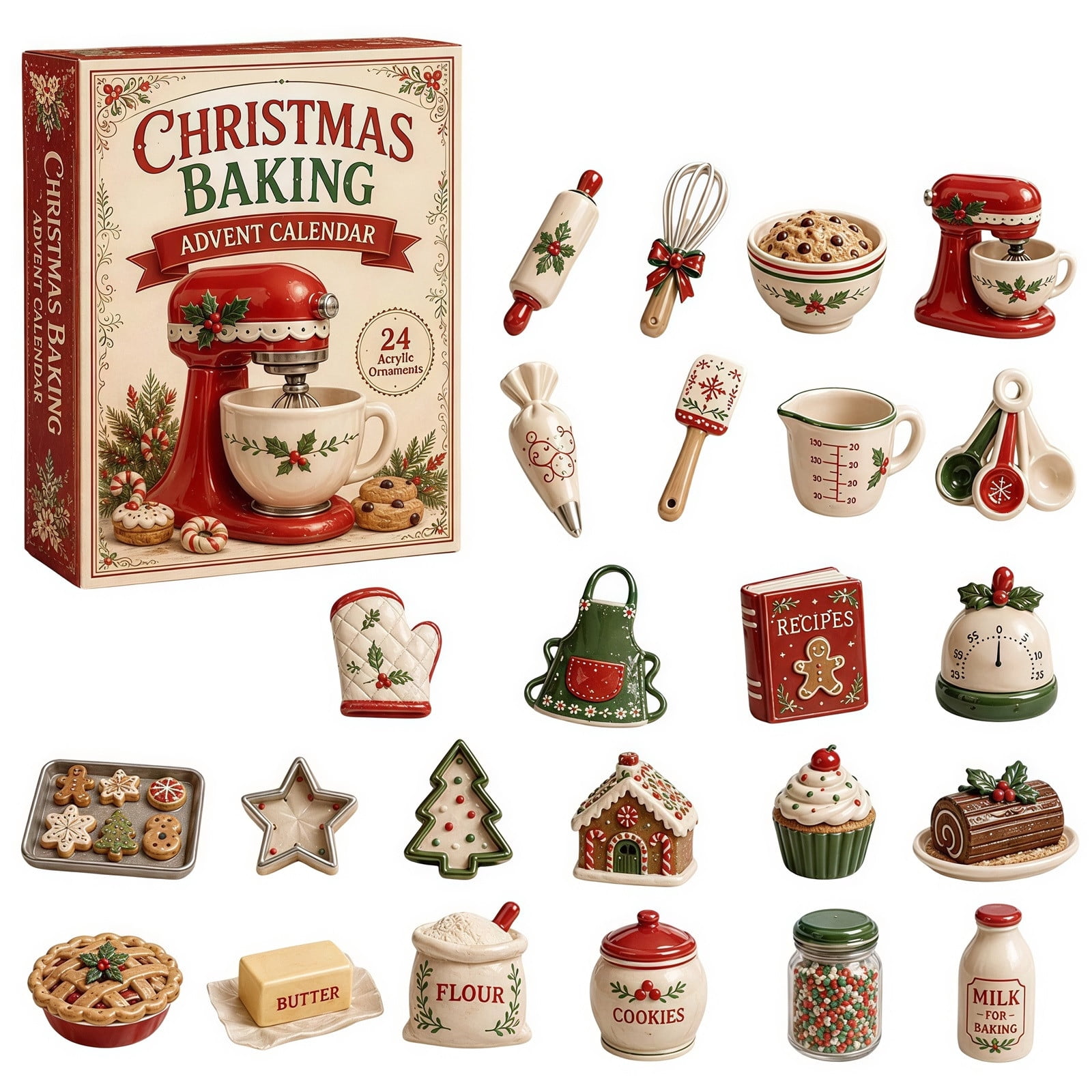 Unique Baking Christmas Baking Advent Calendar 2026, 24 Days Holiday Countdown ...