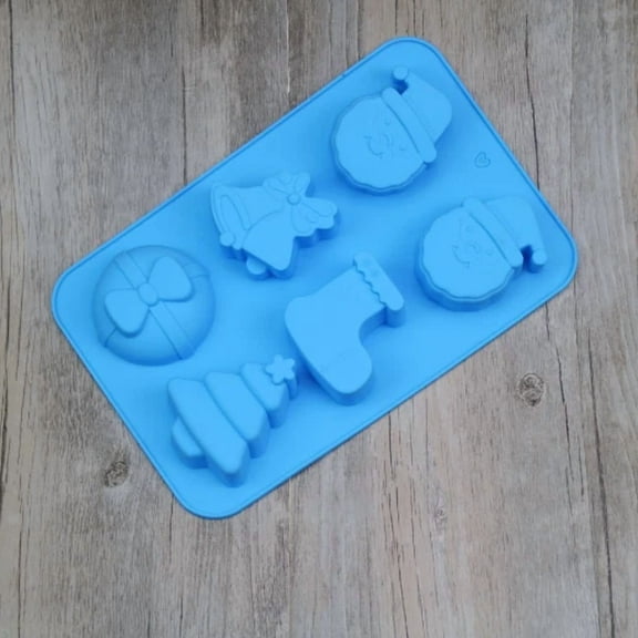 Christmas Baking Mold Santa Claus Gift Mold For Ice Cube Cake Candy Pudding