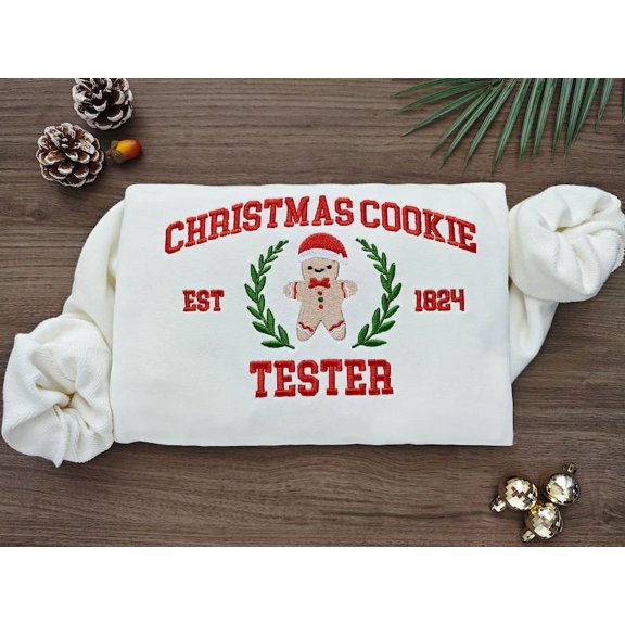 Christmas Baking Tester Embroidered Sweatshirt