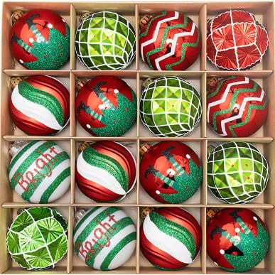Christmas Ball, 16 Pcs Christmas Ball Ornaments Set, 6cm Christmas Tree Decorations, for Indoor Outdoor Decor Christmas Tree Ornaments