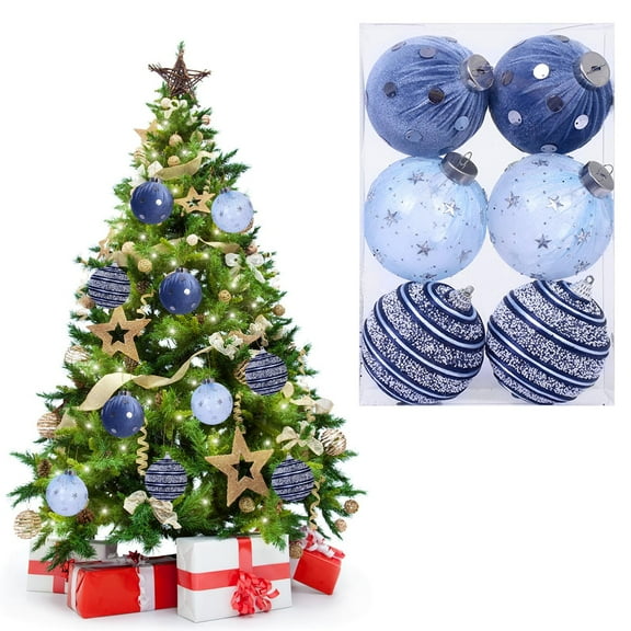 Christmas Ball, 6PC 8cm Fabric-Wrapped Foam Christmas Balls Elegant Decorations For Christmas Tree, Christmas Decorations, Christmas Tree Decorations, 3.15In A