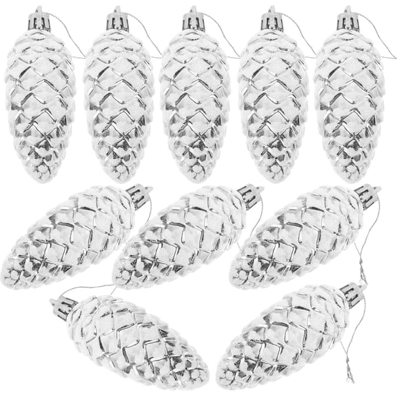 Christmas Balls Ornaments 10PCS Shatterproof Pine Cone Christmas Tree Ornaments Plastic Pinecone Christmas Baubles Ornaments for Christmas Decorations