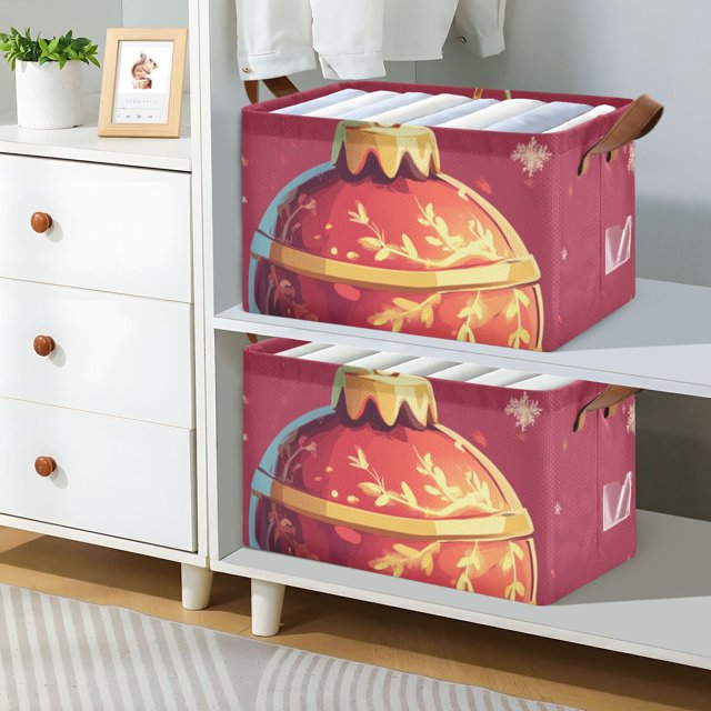 Christmas Ball Bell Foldable Storage Large Fabric Storage Baskets