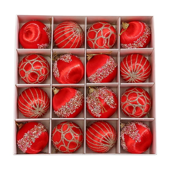 Christmas Ball Bright Color Scheme Christmas Ball Ornaments for Xmas Christmas Tree - 4 Style Shatterproof Christmas Tree Decorations Hanging Ball for Holiday Wedding Party(16pcs, 2.36"/6CM)