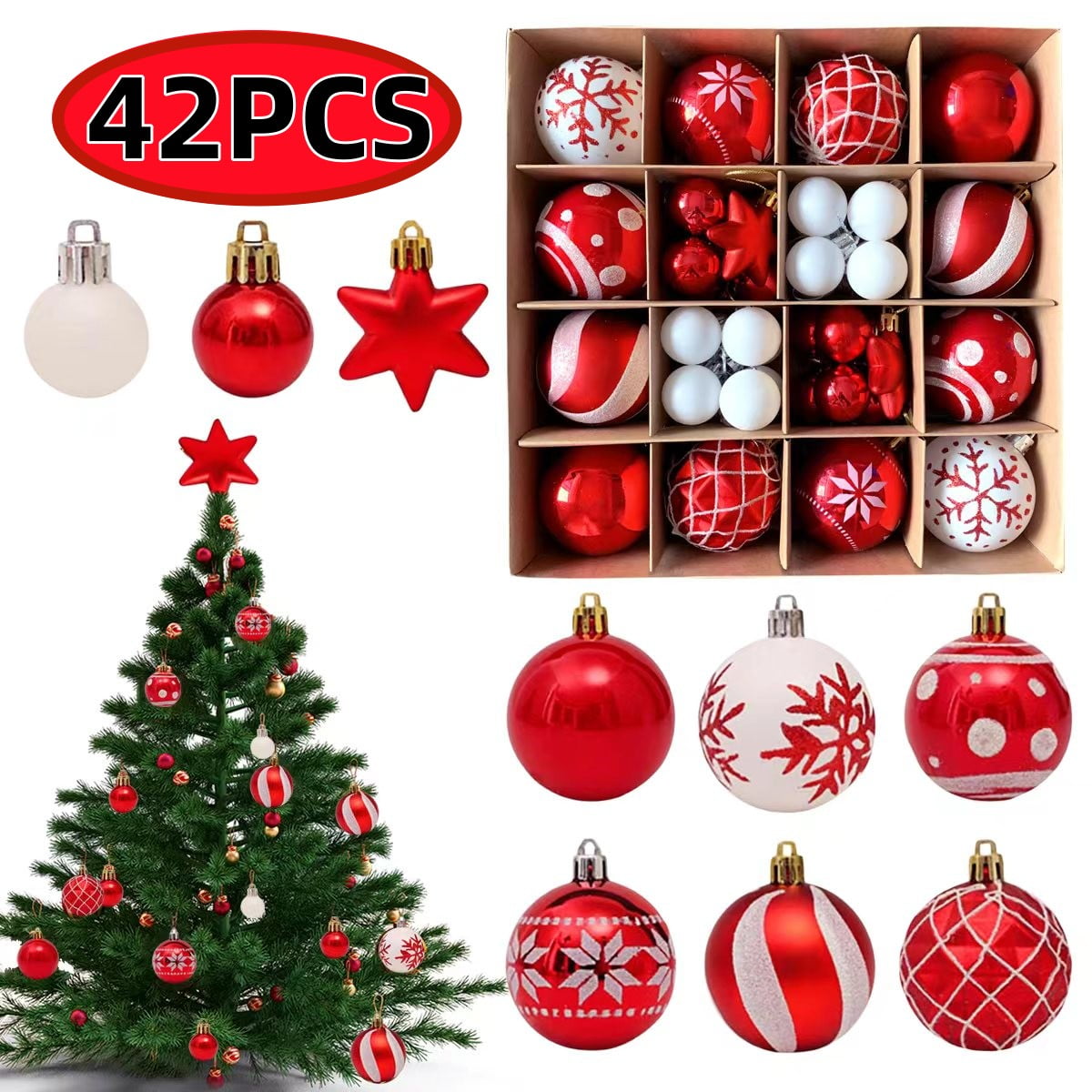 Glitter Sparkle Christmas Ball Ornaments Indoor Holiday Tree