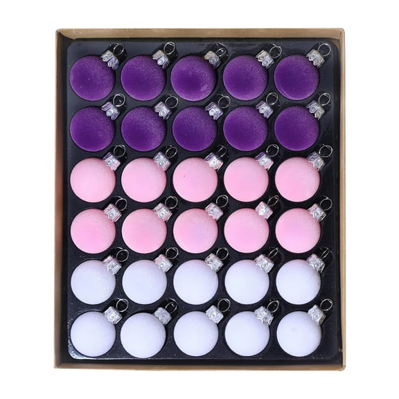 Christmas Ball Decorations, Christmas Tree Ornaments, 30pcs 3cm Flocked Hanging Baubles Set, Durable Plastic Xmas Pendant for Holiday Home Decor and Festive Party Accessories