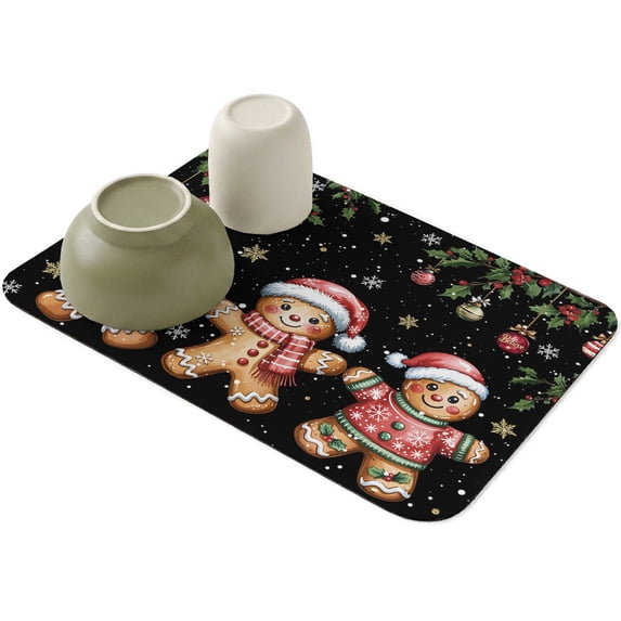 Christmas Ball Dish Drying Mat,Absorbent Diatomaceous Earth Mats Winter ...