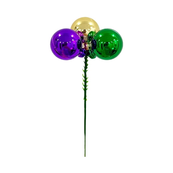 Christmas Ball Flower Branch Cutting – Multicolor Plastic Ornament Stem for Holiday Arrangements, Tree, Vase, Carnival & Party Decoration