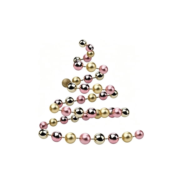 Christmas Ball Garland 32-Piece 7.5-Foot Shatterproof Metallic Ornament String for Tree Mantel Fireplace Window