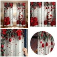 thumbnail image 1 of Christmas Ball Holiday Printed Curtains, 2 Pieces 2D Flat Printed Red Luxury Xmas Print Curtains with Snowflakes and Pine Branches for Bedroom Living Room Holiday Party Decor(39*86inch), 1 of 7